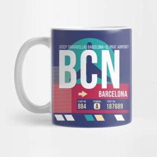 Barcelona (BCN) Airport Code Baggage Tag Mug